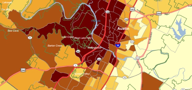 mapa de Austin
